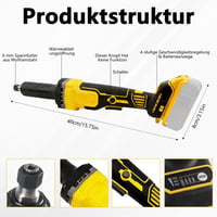 Ayolofei kefementes egyenes csiszológép Dewalt 20V akkuhoz - 4 fokozat, akku nélkül 3