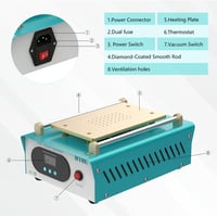 Ayolofei PTC fűtőlap mobiltelefon javításhoz, LCD kijelző szeparátor, 2 szilikon alátéttel - kék 4