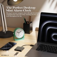 AYRELY 3,5 Inch Csendes Analóg Ébresztőóra Fénnyel Világoskék 4