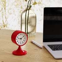 AYRELY 3 Inch Retro Asztali Ébresztőóra Piros, Csendes Analóg Óra Világítással 5