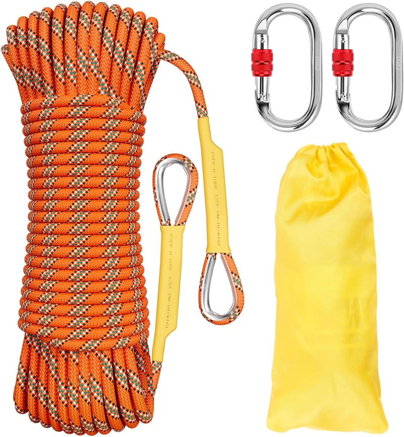 Aystkniet 8mm Fonott Nylon Kötél Acél Karabinerrel Kempinghez Túrázáshoz 10-70m