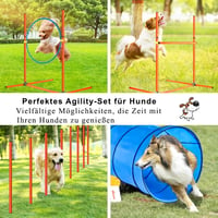 Aystkniet Agility Kutyakiképző Készlet 5 Részes - 60 cm Alagút, Szlalom Rudak, Állítható Magasságú Akadály, Ugrókarika, Pihenőhely - Nagytes 2
