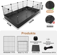 Aystkniet Tengerimalac Ketrecek Vízálló Padlóval 122x60x40cm Nyúl Hörcsög Teknős 2