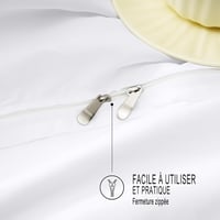 AYSW 3 részes ágynemű szett 200x200 cm dupla cipzárral, fehér, 2 személyes paplan és párnahuzat 5