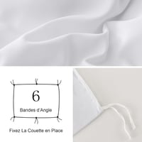 AYSW 3 részes ágynemű szett 200x200 cm dupla cipzárral, fehér, 2 személyes paplan és párnahuzat 4