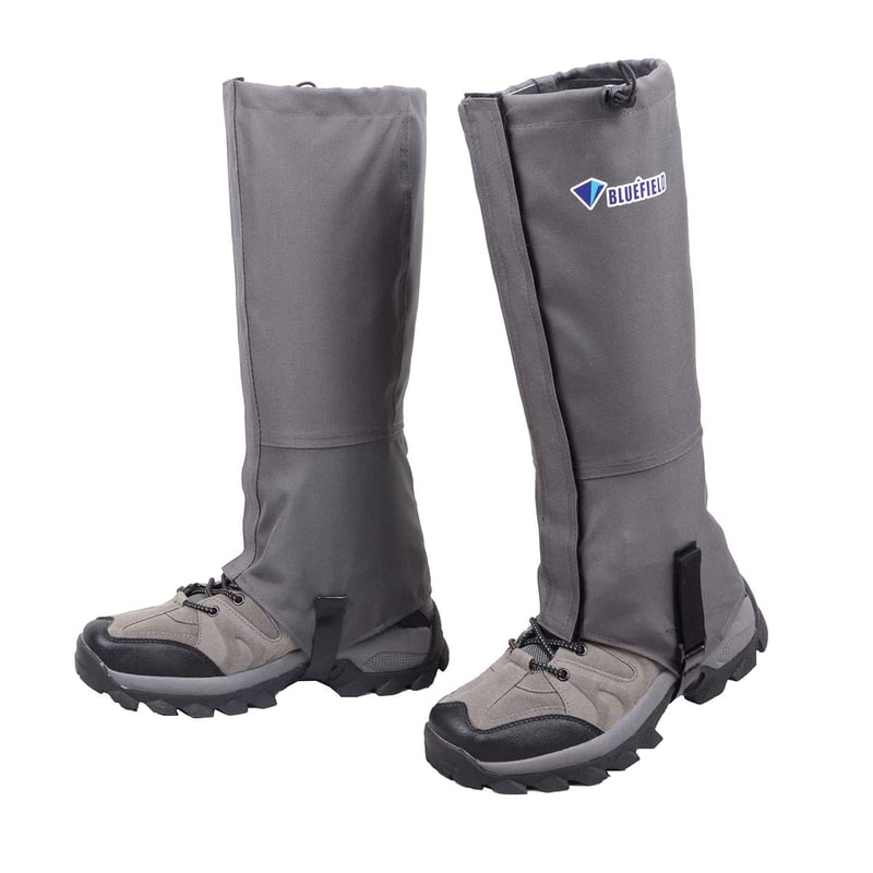 Azarxis vodootporne planinarske gamaše - Prozračne zaštitne navlake za noge XL veličine, tamnosive, unisex, od Oxford materijala za planinarenje, lov i biciklizam.