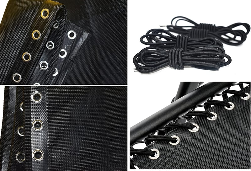 Azatemgo Napozóágy Pótszövet Fekete - Nyugágy Javító Készlet Zsinórral 160x48 cm Tartós Anyagból