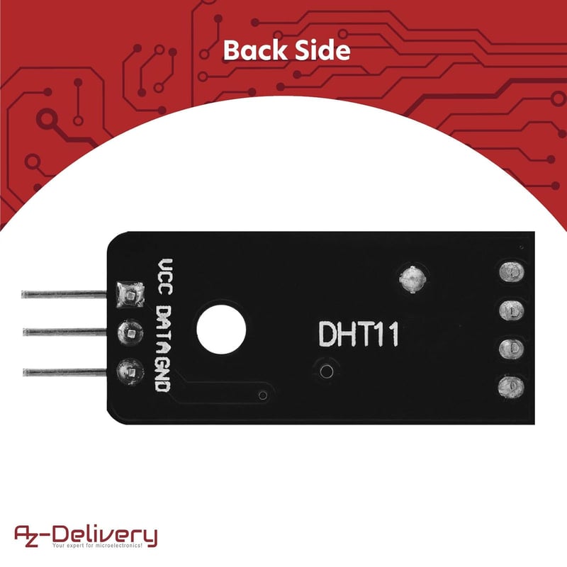AZDelivery KY-015 DHT11 hőmérséklet szenzor modul 5db Arduino Raspberry Pi kompatibilis