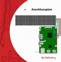 AZDelivery MAX7219 8x32 4 az 1-ben LED mátrix kijelző modul Arduino-hoz 6
