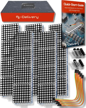 AZDelivery MAX7219 8x32 4-u-1 LED matrični modul zaslona za Arduino
