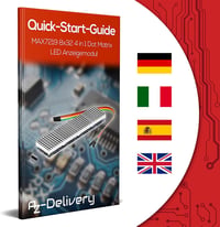 AZDelivery MAX7219 8x32 4 az 1-ben LED mátrix kijelző modul Arduino-hoz 7