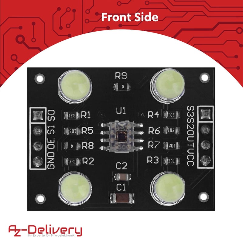 AZDelivery TCS230 TCS3200 Szín Érzékelő Modul Arduino Kompatibilis - 1