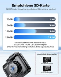 AZDOME Autós Menetrögzítő Kamera 4K Felbontással, WiFi és GPS Funkcióval, Éjjellátó, 170° Széles Látószög, Parkolás Figyelő GS63H 5