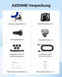 AZDOME Autós Menetrögzítő Kamera 4K Felbontással, WiFi és GPS Funkcióval, Éjjellátó, 170° Széles Látószög, Parkolás Figyelő GS63H 8