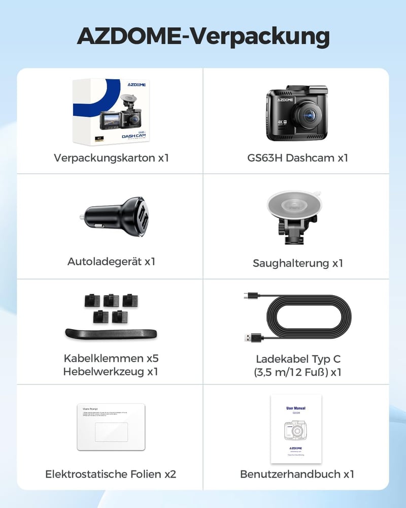 AZDOME Autós Menetrögzítő Kamera 4K Felbontással, WiFi és GPS Funkcióval, Éjjellátó, 170° Széles Látószög, Parkolás Figyelő GS63H