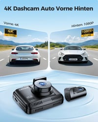AZDOME GS63H Pro 4K/2.5K Autós Menetrögzítő Kamera GPS-szel és WiFi-vel, Első-Hátsó Kamerával, 64GB SD Kártyával, Éjjellátó Funkcióval, 170° 2