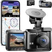 AZDOME GS63H Pro 4K/2.5K Autós Menetrögzítő Kamera GPS-szel és WiFi-vel, Első-Hátsó Kamerával, 64GB SD Kártyával, Éjjellátó Funkcióval, 170° 1