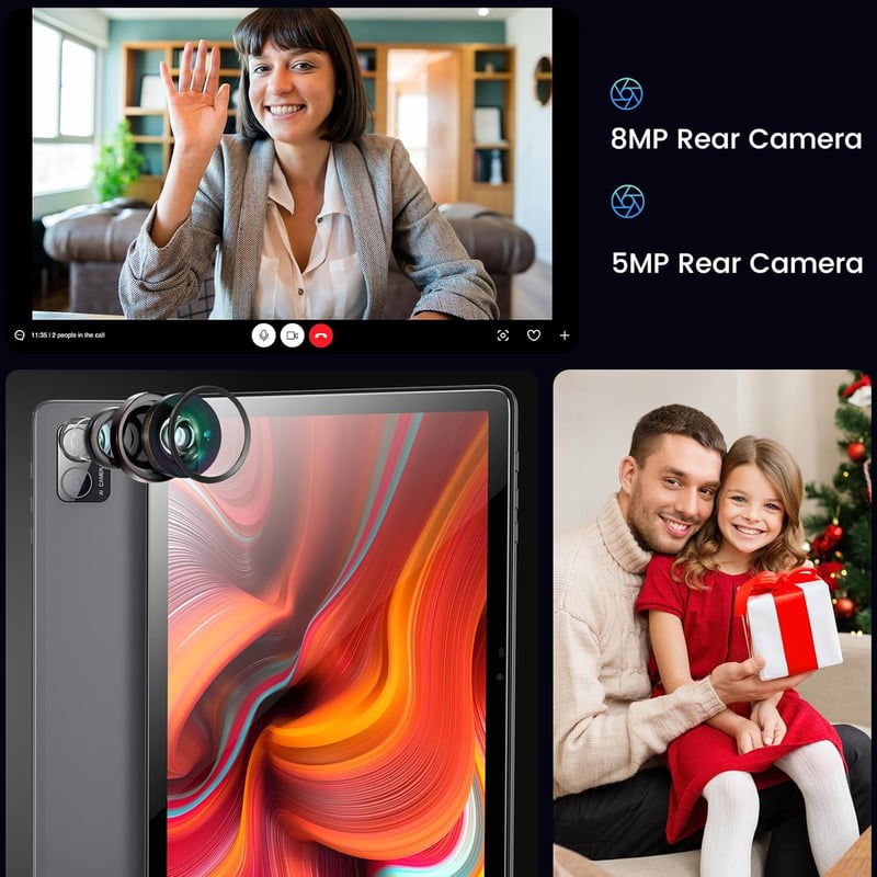 Azeyou Android 14 Tablet 10 hüvelykes, 8GB RAM + 128GB tárhely, Octa-Core processzor, WiFi 6 kapcsolat, 6000mAh akkumulátor, ezüst
