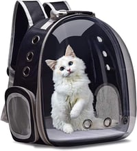 AZHOKTD Macska Hátizsák Légpárnás Pet Kapszula Légáteresztő Fekete 1