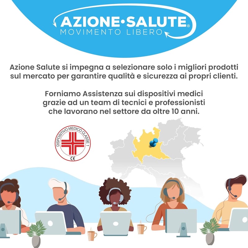 Azione Salute Összecsukható, állítható 4 az 1-ben WC ráemelő szék zuhanyhoz és fürdőkádbhoz időseknek, fogyatékkal élőknek, kék