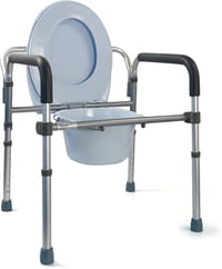 Azione Salute Összecsukható, állítható 4 az 1-ben WC ráemelő szék zuhanyhoz és fürdőkádbhoz időseknek, fogyatékkal élőknek, kék 1