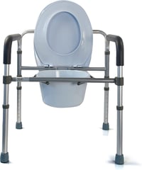Azione Salute Összecsukható, állítható 4 az 1-ben WC ráemelő szék zuhanyhoz és fürdőkádbhoz időseknek, fogyatékkal élőknek, kék 6