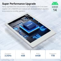 AZMXDVP Meebook M8 e-olvasó 7.8 inch Carta, 300PPI okos világítás, Android 14, kézírás, 4GB 64GB microSD, fehér 2