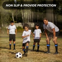 Azonelife 2 pár futball lábszárvédő zokni, lélegző calf sleeve fekete-fehér táskával 5
