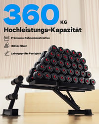 Skladacia nastaviteľná posilňovacia lavica AzureHaven, 7 v 1 multifunkčná tréningová lavica na precvičenie celého tela, nosnosť 360 kg, na domáce aj profesionálne použitie v posilňovni 3