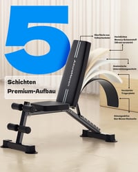 Skladacia nastaviteľná posilňovacia lavica AzureHaven, 7 v 1 multifunkčná tréningová lavica na precvičenie celého tela, nosnosť 360 kg, na domáce aj profesionálne použitie v posilňovni 6
