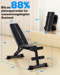 Skladacia nastaviteľná posilňovacia lavica AzureHaven, 7 v 1 multifunkčná tréningová lavica na precvičenie celého tela, nosnosť 360 kg, na domáce aj profesionálne použitie v posilňovni 5