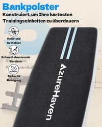 Skladacia nastaviteľná posilňovacia lavica AzureHaven, 7 v 1 multifunkčná tréningová lavica na precvičenie celého tela, nosnosť 360 kg, na domáce aj profesionálne použitie v posilňovni 7