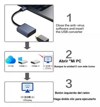 Azuxreza USB HDMI adaptérový kábel, USB 3.0/2.0 na HDMI prevodník, grafický konvertor pre HD 1080P video pre PC, notebook, HDTV, kompatibilný s Windows XP/7/8/8.1/10 3