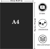 AZVIEY színes kartonpapír 250 g/m² - fekete - A4, 25 ív 2