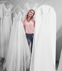 Azyvum 180 cm-es esküvői ruha táska légáteresztő cipzárral vízálló fehér - 1 Piece White 7