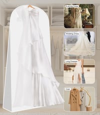 Azyvum 180 cm-es esküvői ruha táska légáteresztő cipzárral vízálló fehér - 1 Piece White 4