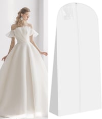 Azyvum 180 cm-es esküvői ruha táska légáteresztő cipzárral vízálló fehér - 1 Piece White 1