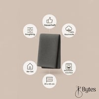 B-Bytes pamut konyhai törlőkendő szett 4 db, 45x65 cm, gofri mintás, antracit - Minimalist 5