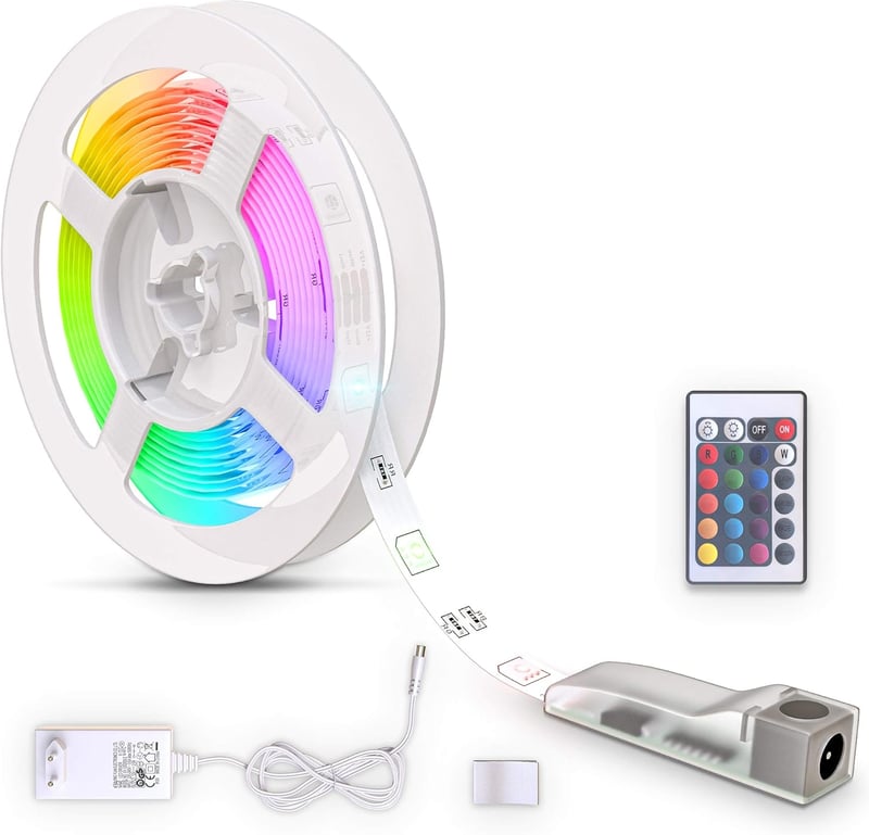 B.K.Licht 3m RGB LED szalag távirányítóval, öntapadós, színváltó fénysáv - 3 M Silicone Rgb