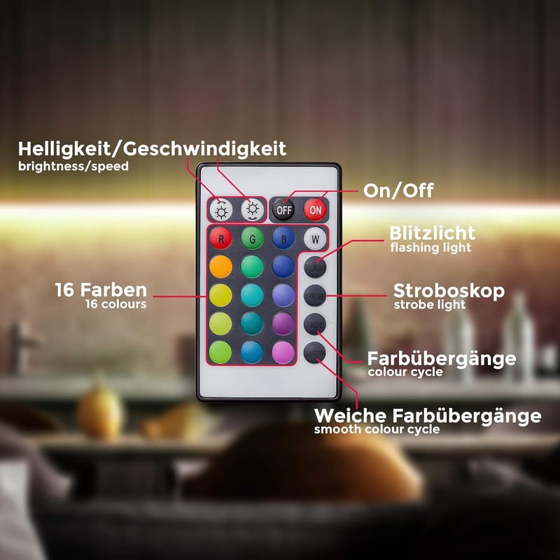 B.K.Licht 3m RGB LED szalag távirányítóval, öntapadós, színváltó fénysáv - 3 M Silicone Rgb