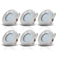 B.K.Licht 6 kom. LED ugradbena kupaonska svjetiljka 230V 4,8W ultra tanka IP44 promjer rupe 60mm topla bijela mat nikal 75x30mm stropna svjetiljka 1