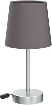 B.K.Licht LED asztali lámpa szövettel, matt nikkel, E14, éjjeliszekrény lámpa kapcsolóval - Gray 4