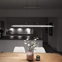 B.K.Licht LED visilica s mogućnošću prigušivanja na dodir, podesiva po visini, topla bijela, mat nikal, 85x175 cm, staklena ploča, za dnevni boravak i blagovaonicu 2