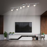 B.K.Licht LED mennyezeti lámpa forgatható meleg fény 6x3W GU10 ezüst titán - 6 focos, Titanium - Bar 5