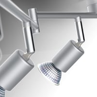 B.K.Licht LED mennyezeti lámpa forgatható meleg fény 6x3W GU10 ezüst titán - 6 focos, Titanium - Bar 7