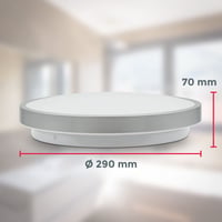 B.K.Licht LED stropna svjetiljka za kupaonicu – IP44, 12W, 1200 lm, neutralna bijela svjetlost, 29x7 cm, srebrna, za kuhinje i vlažne prostorije 6