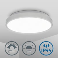 B.K.Licht LED stropna svjetiljka za kupaonicu – IP44, 12W, 1200 lm, neutralna bijela svjetlost, 29x7 cm, srebrna, za kuhinje i vlažne prostorije 2