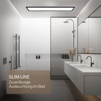 B.K.Licht LED stropné svietidlo s nepriamym svetlom, ploché, neutrálne biele svetlo, IP44, panel, 98x20x3 cm, čierne, kúpeľňa obývačka kuchyňa 4