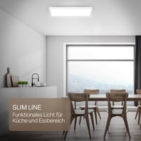 B.K.Licht LED stropné svietidlo s nepriamym svetlom, plochý panel, neutrálna biela, IP44, do kúpeľne, 58 x 20 x 3 cm 3