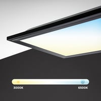 B.K.Licht LED stropna svjetiljka s daljinskim upravljačem, 100x25x6,5 cm, crna, ultra tanki panel, podesiva od tople bijele do hladne bijele boje, za dnevni boravak 4